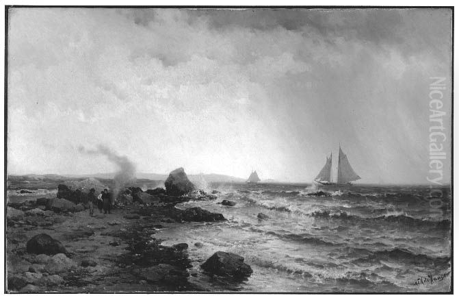 A Summer Shower Oil Painting by Mauritz de Haas