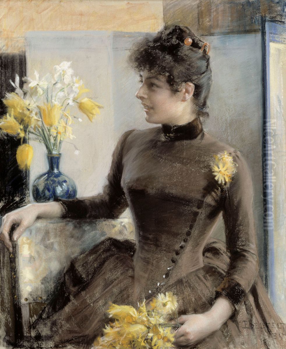 Parisienne Oil Painting by Albert Edelfelt