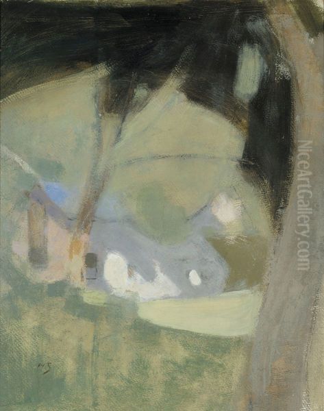 Det gamla bryggeriet (Komposition) Oil Painting by Helene Schjerfbeck