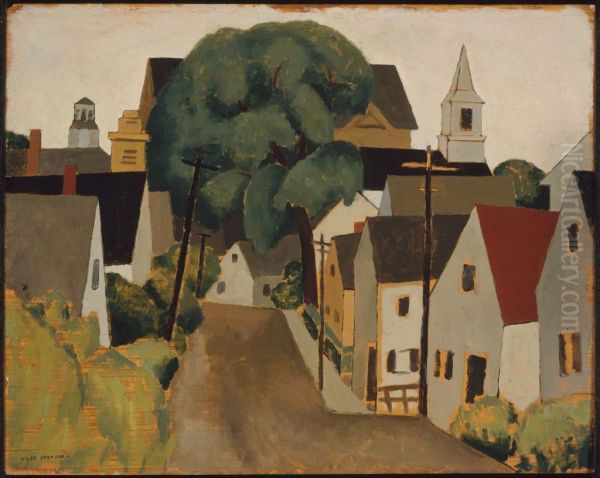 Down the Hill Oil Painting by Niles Spencer