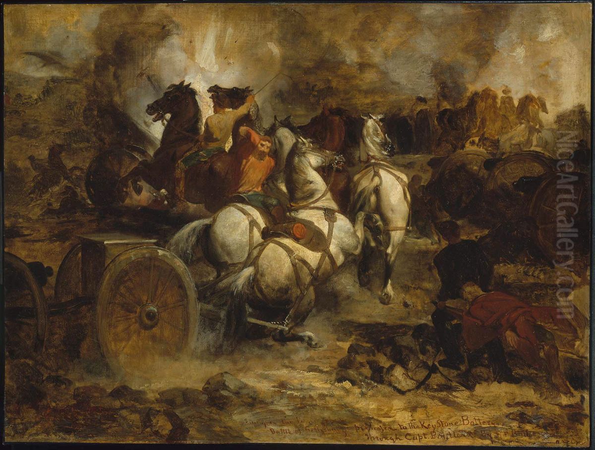 Prepatory Sketch for Pickett's Charge at the Battle of Gettysburg Oil Painting by Peter F. Rothermel