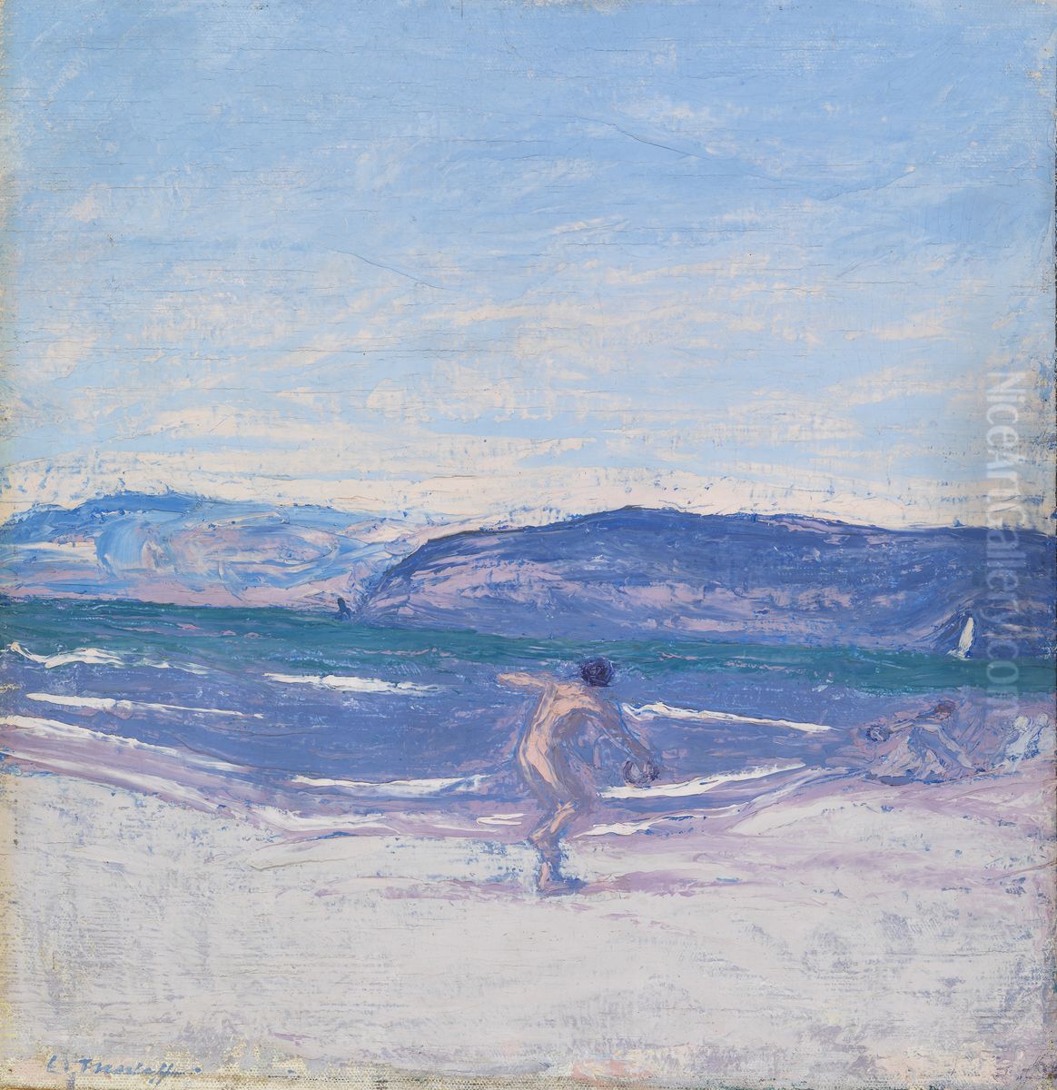 Ball Game (Forte dei Marmi) Oil Painting by Ellen Thesleff