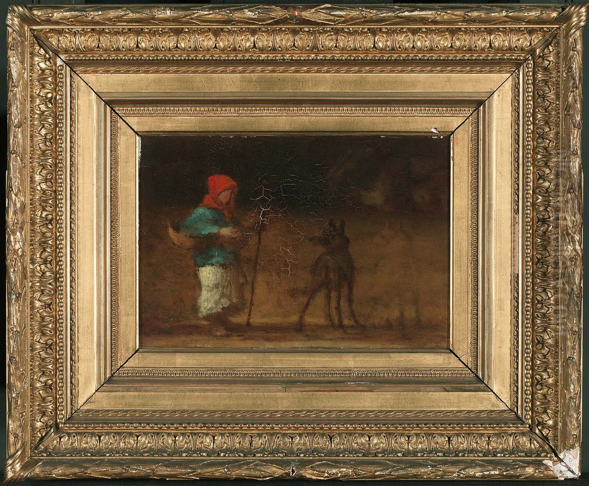Little Red Riding Hood and the Wolf Oil Painting by Robert Loftin Newman