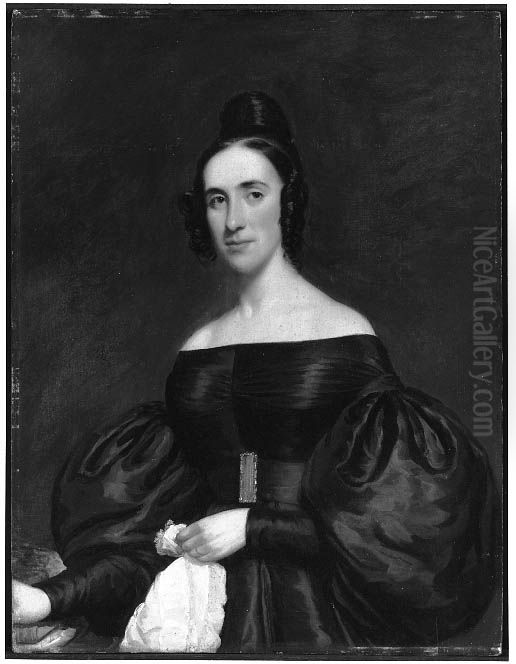 Lady in a Dark Blue Dress Oil Painting by Samuel Lovett Waldo