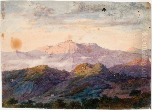 Landscape from the Sabine Mountains Oil Painting by Robert Wilhelm Ekman