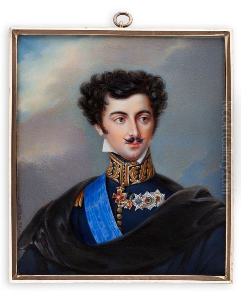 Oskar I as Crownprince Oil Painting by Jacob Axel Gillberg