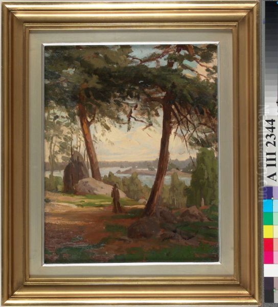 Suomalainen maisema, luonnos Oil Painting by Fanny Churberg