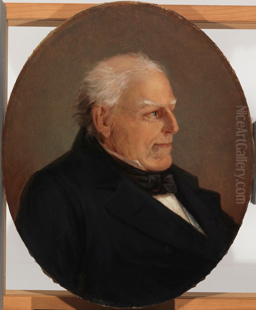 Portrait of Counsellor H. Rosenberg Oil Painting by Erik Johan Lofgren
