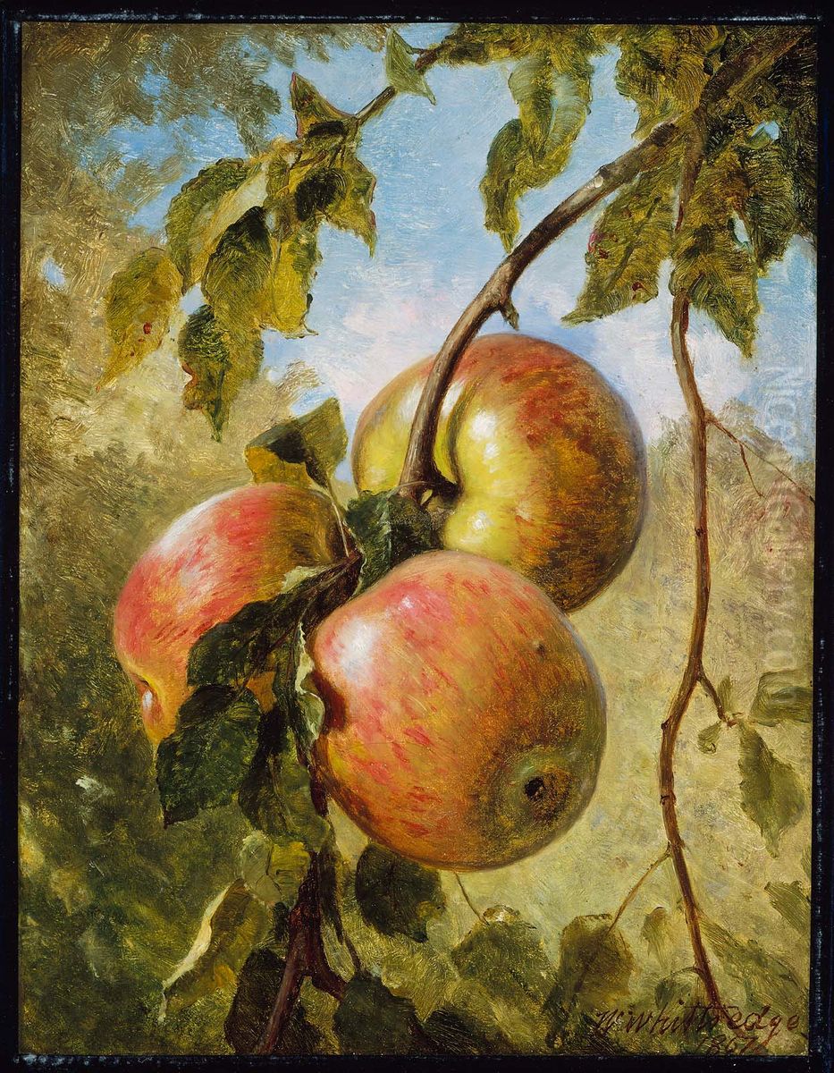 Apples Oil Painting by Worthington Whittredge