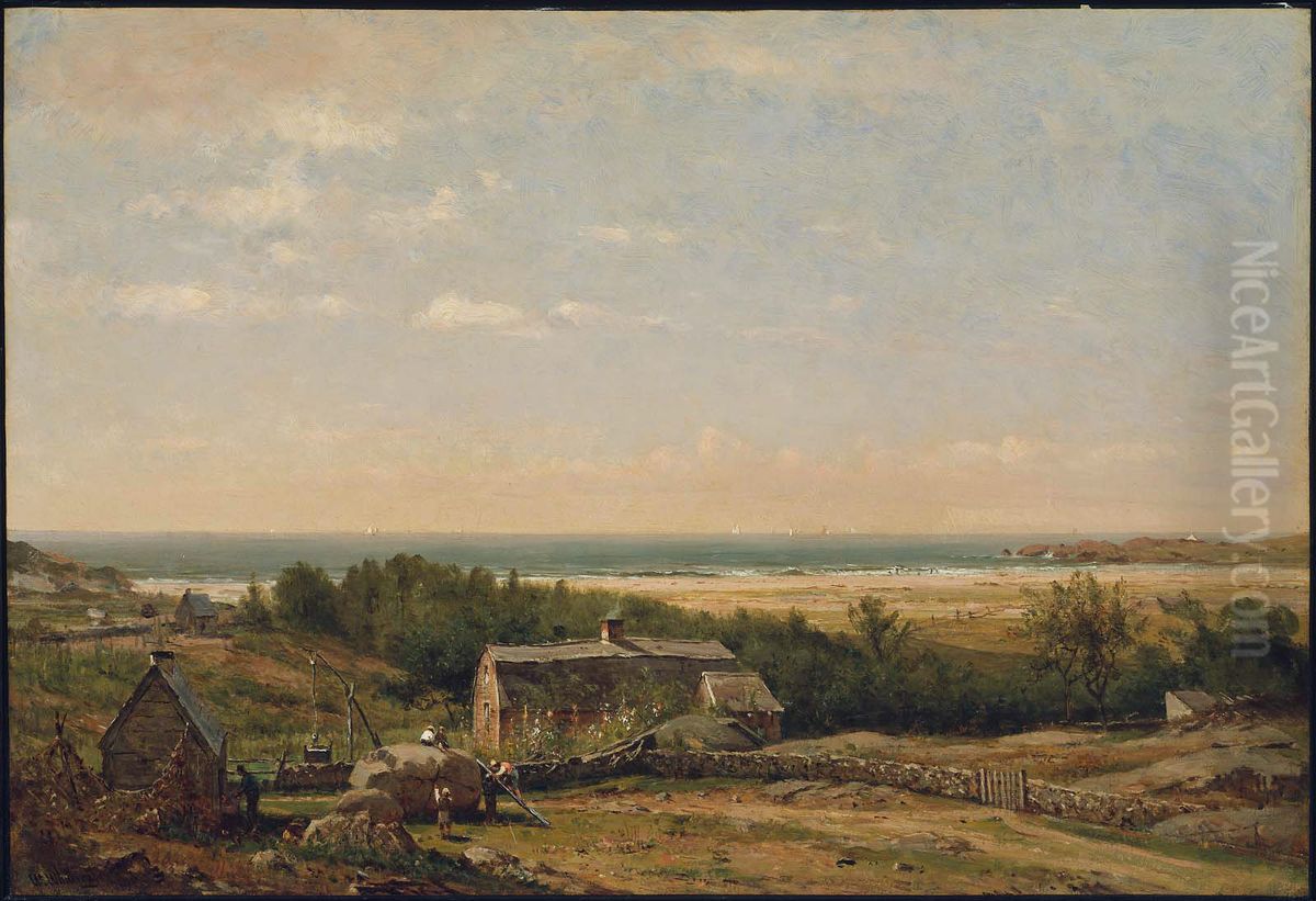 Old Homestead by the Sea Oil Painting by Worthington Whittredge