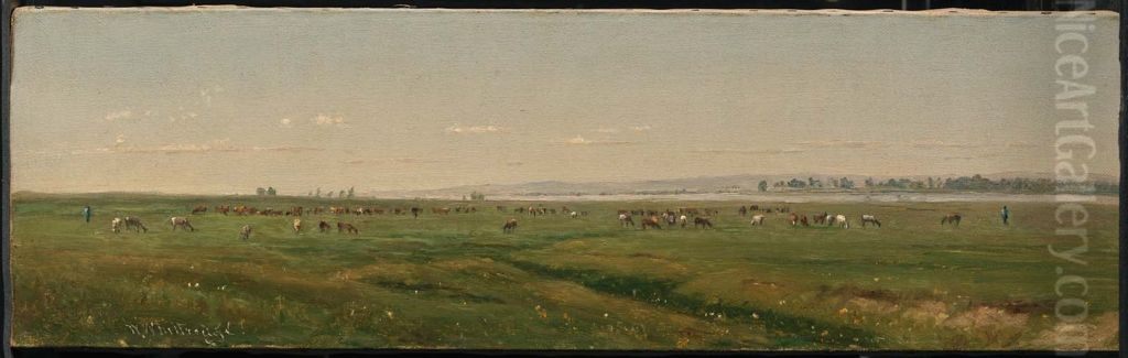 On the Platte River Oil Painting by Worthington Whittredge