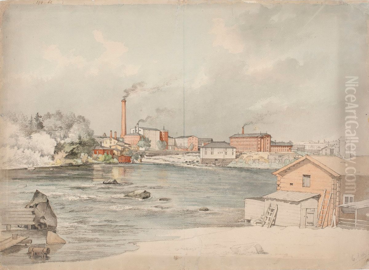 Tammerkoski Oil Painting by Magnus Von Wright