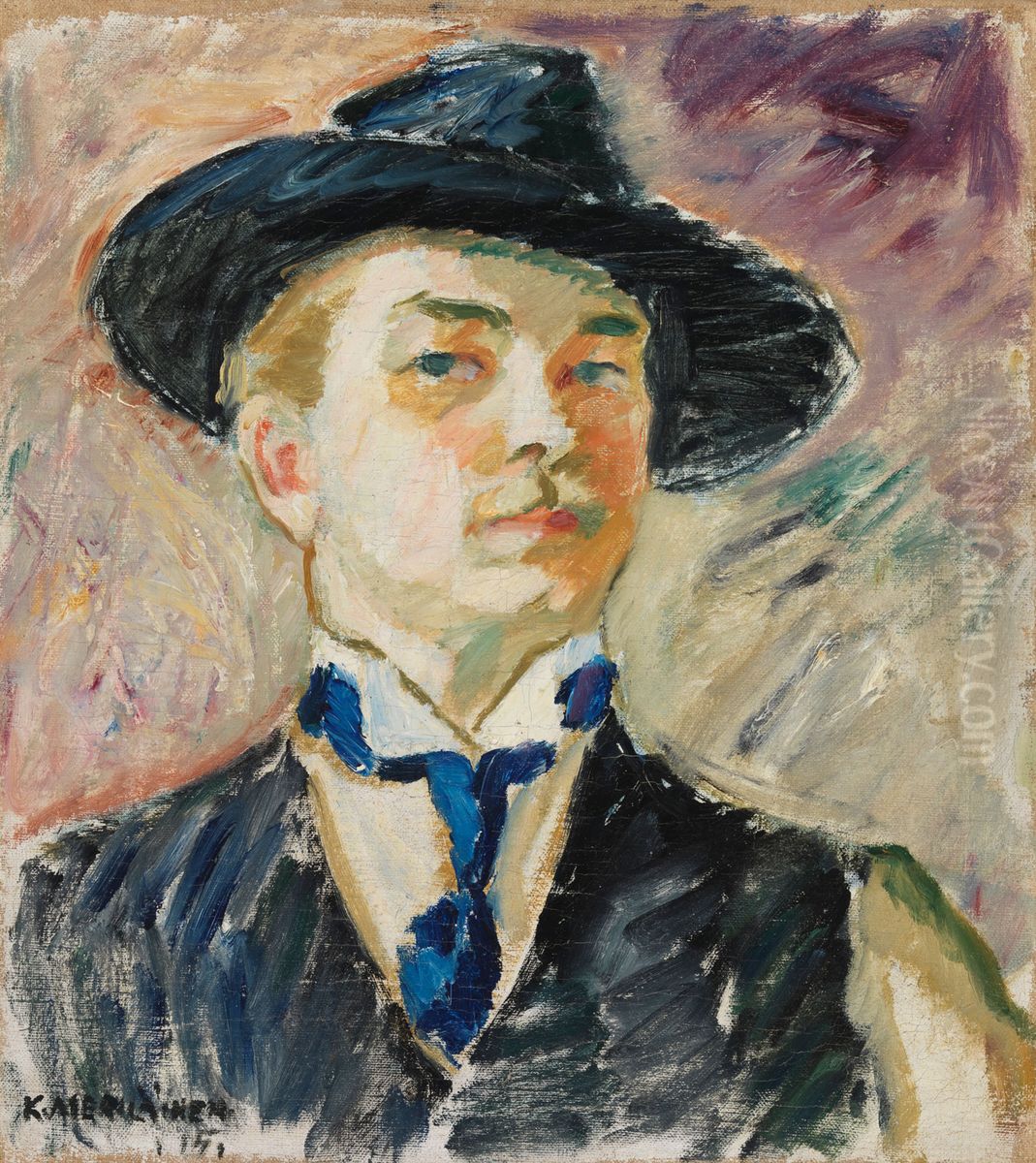Self-Portrait Oil Painting by Kosti Merilainen