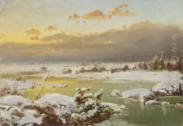 Talvimaisema Oil Painting by Fanny Churberg