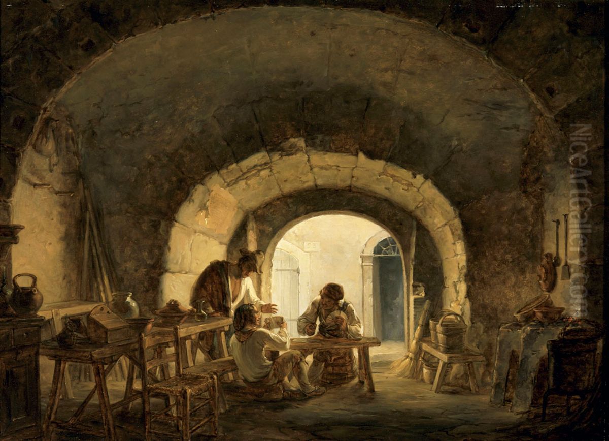 In the Ruins of the Marcellus Theatre Oil Painting by Aleksander Laureus