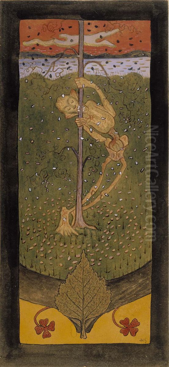 Autumn I Oil Painting by Hugo Simberg