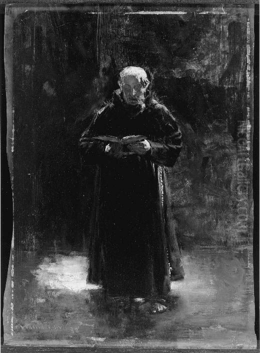 Monk Reading Oil Painting by Walter Gay