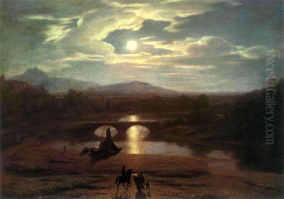 Moonlight Oil Painting by Washington Allston