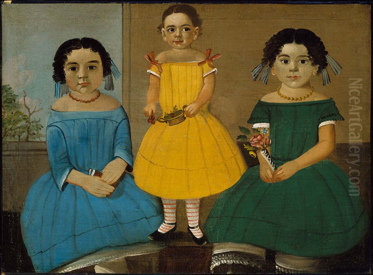 Three Sisters of the Copeland Family Oil Painting by William Matthew Prior