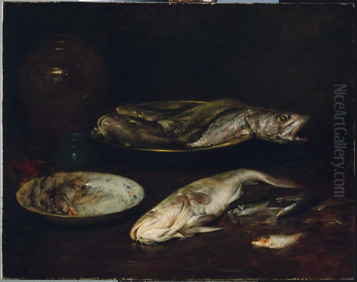 Still Life-Fish Oil Painting by William Merritt Chase