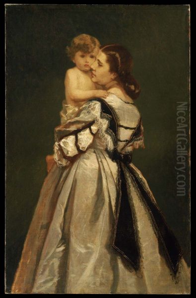 Mother and Child Oil Painting by William Morris Hunt