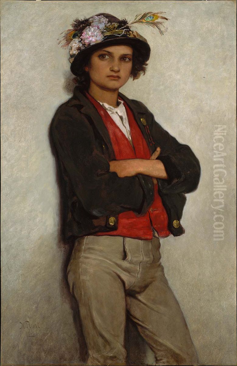 Italian Peasant Boy Oil Painting by William Morris Hunt