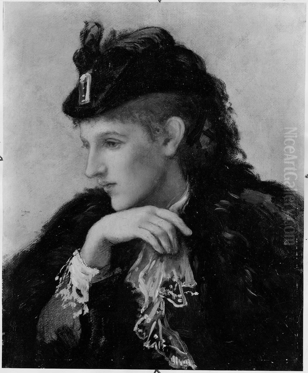 The Gainsborough Hat Oil Painting by William Morris Hunt