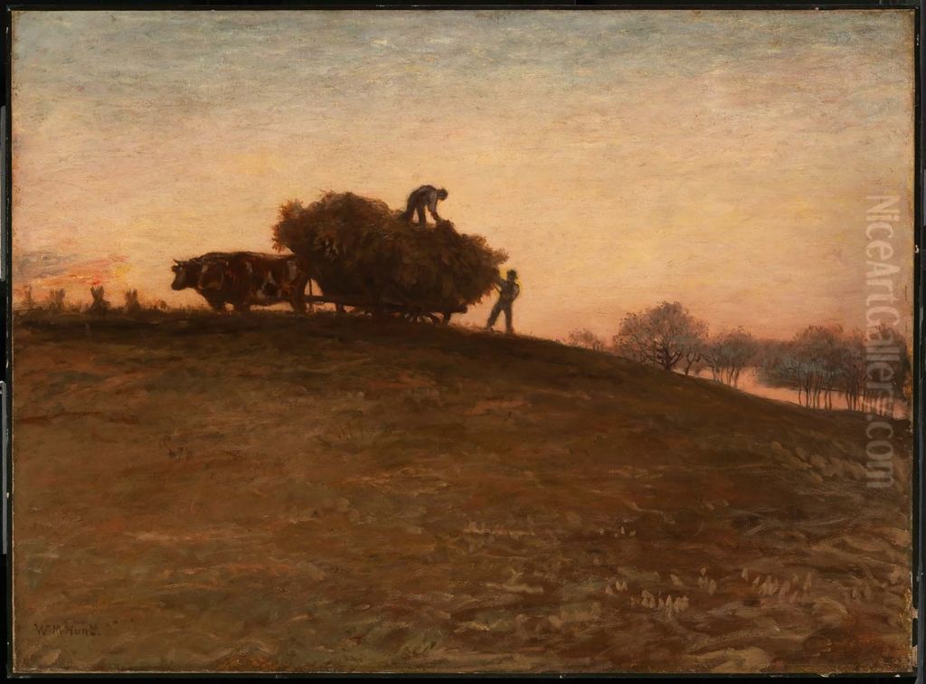Haying by Oxen Oil Painting by William Morris Hunt