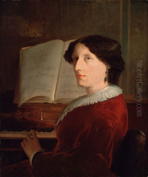 Mrs. Robert Restiaux Kent (Eliza F. Watson) Oil Painting by William Rimmer