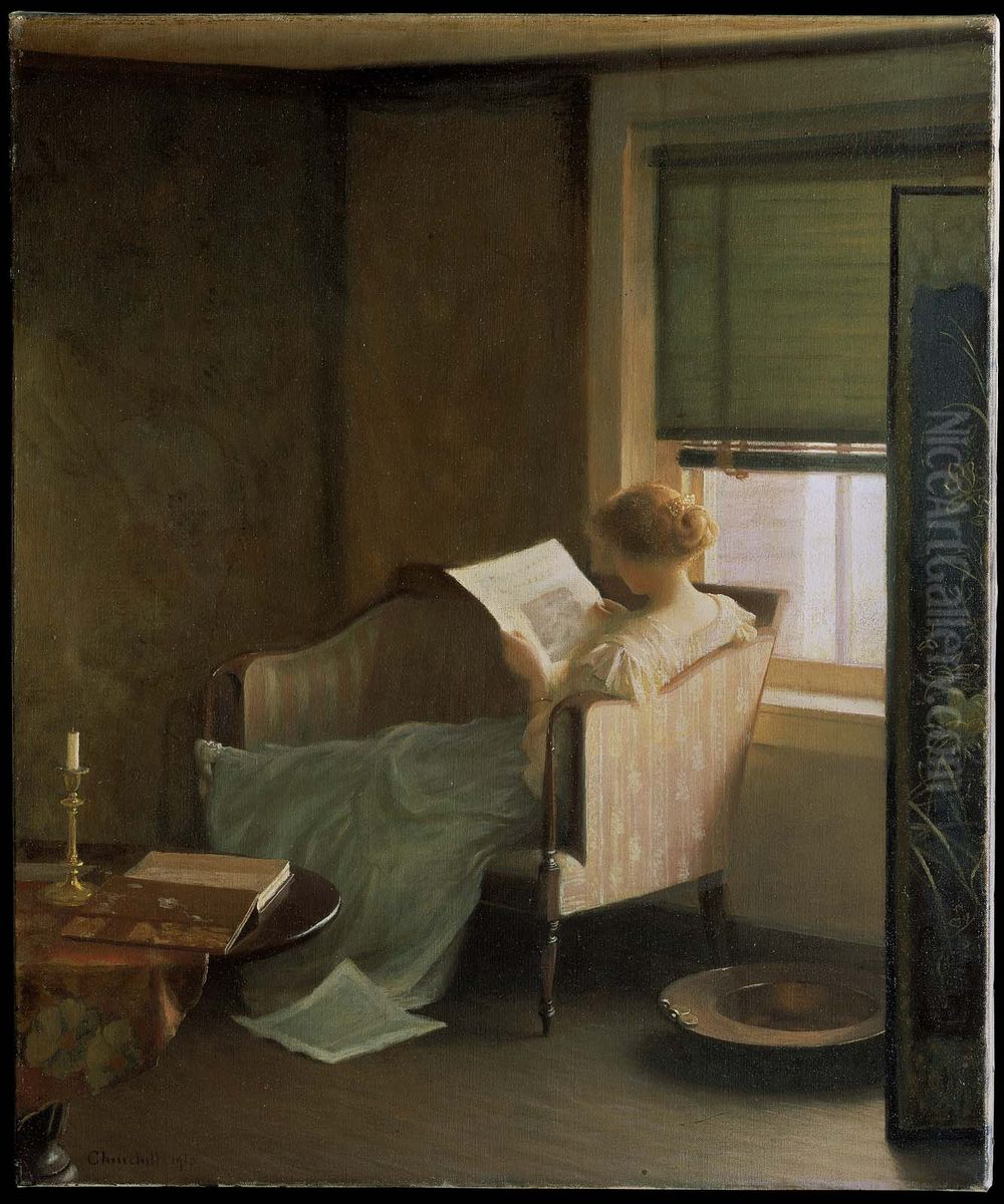 Leisure Oil Painting by William Worcester Churchill