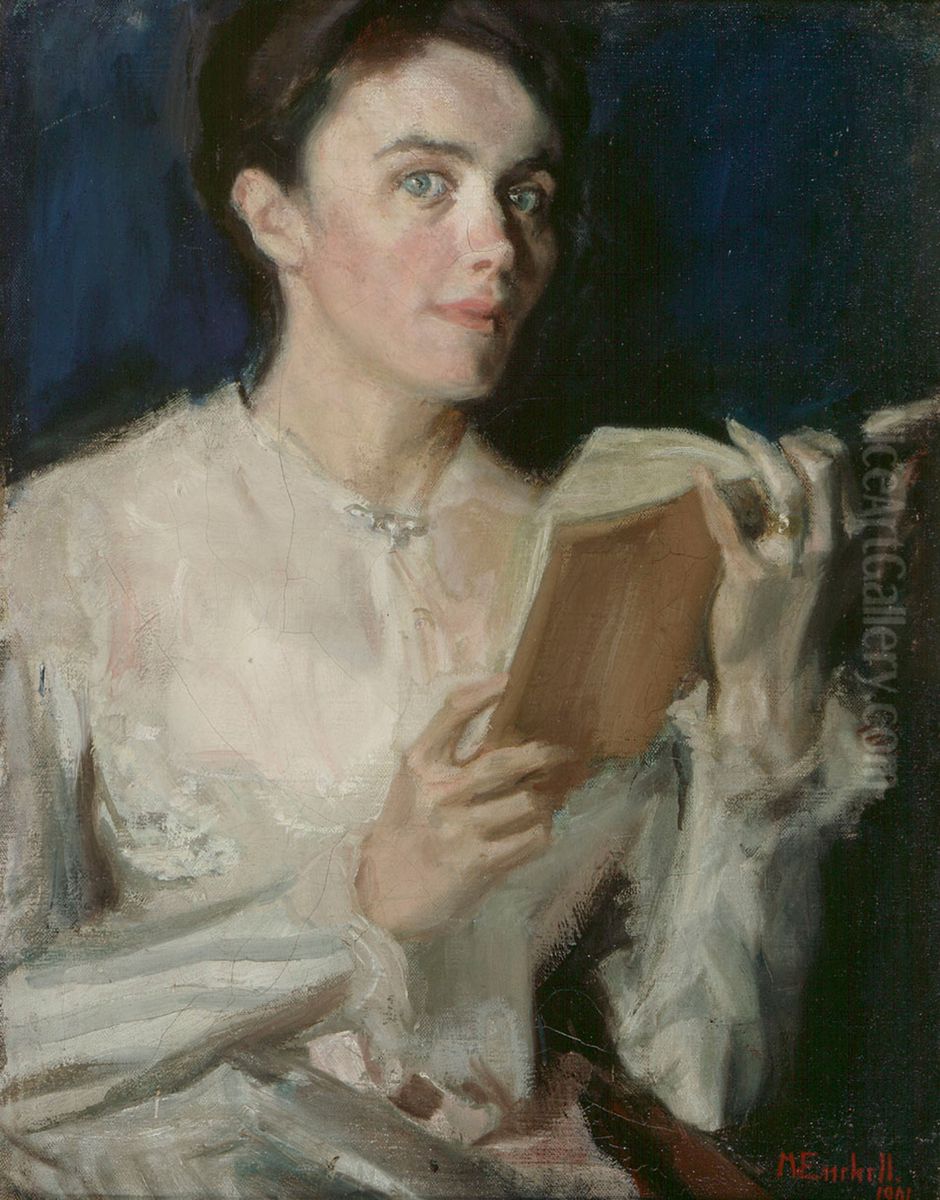 Portrait of Mrs E. Gadolin-Lagervall Oil Painting by Magnus Enckell