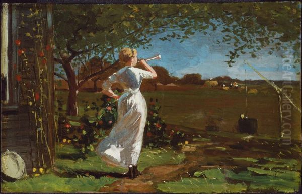 The Dinner Horn Oil Painting by Winslow Homer