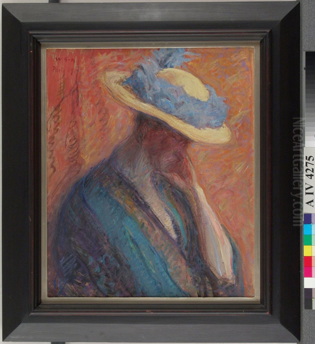Kvinna med hatt Oil Painting by Vilho Sjostrom
