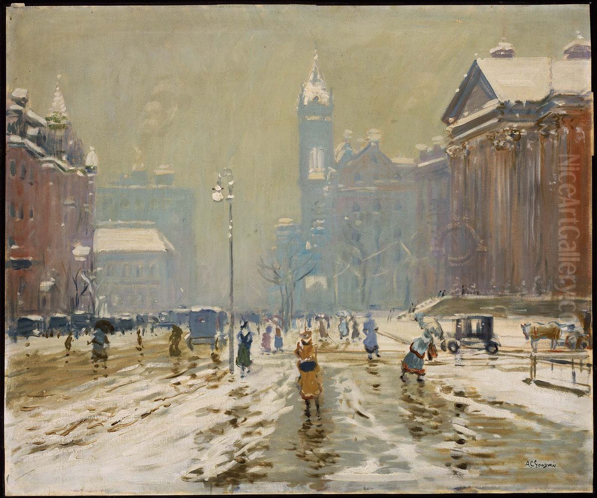 Copley Square, Boston Oil Painting by Arthur Clifton Goodwin