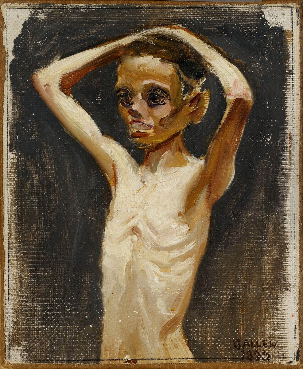Flickan fran Jaskala torp Oil Painting by Akseli Valdemar Gallen-Kallela