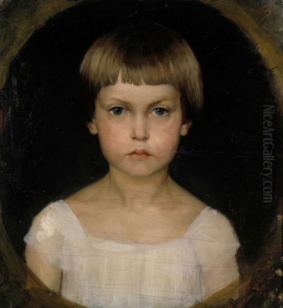 Portrait of Berta Edelfelt Oil Painting by Albert Edelfelt