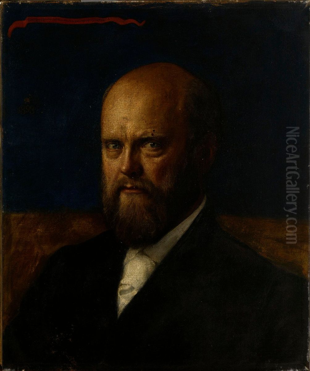 Portratt av professor E. R. Neovius Oil Painting by Akseli Valdemar Gallen-Kallela