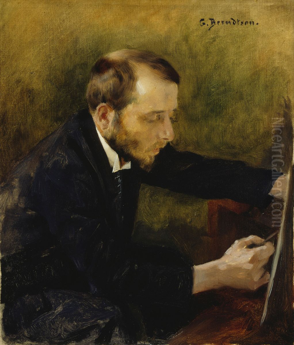 Portrait of Eero Jarnefelt Oil Painting by Gunnar Berndtson
