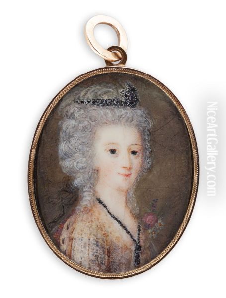 Queen Sofia Magdalena (1746-1813) Oil Painting by Anton Ulrik Berndes