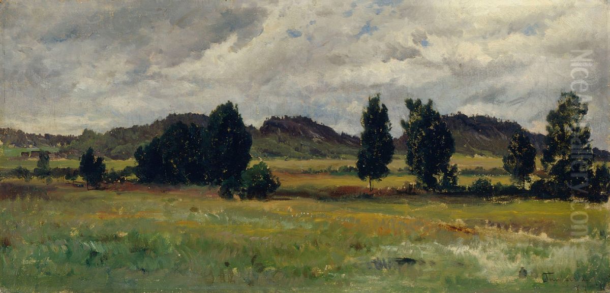 Landscape from Tuulos Oil Painting by Hjalmar Munsterhjelm