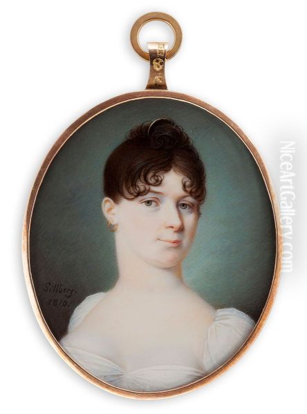 Portrait of a young lady Oil Painting by Jacob Axel Gillberg