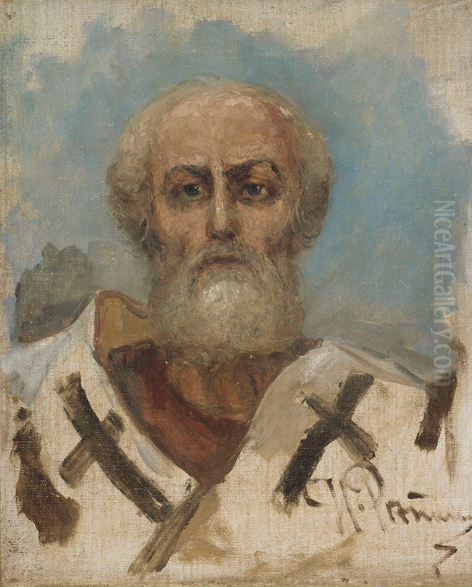 Den heliga Nikolaj, skiss Oil Painting by Repin Iliya