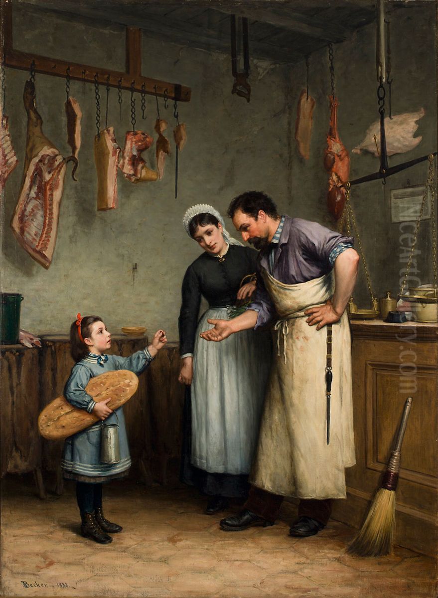 Something for the Cat Oil Painting by Adolf von Becker