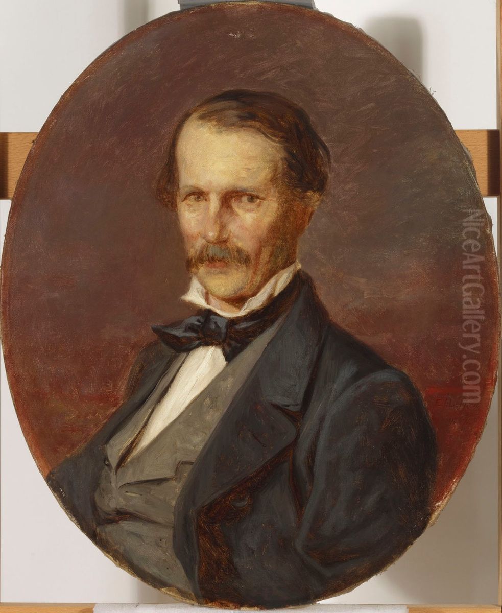 Portrait of the painter  Magnus von Wright Oil Painting by Erik Johan Lofgren