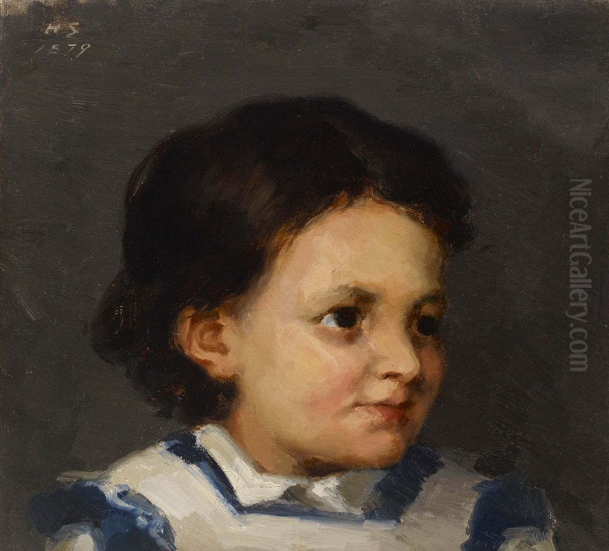 Lilla Lisa ; Flickhuvud Oil Painting by Helene Schjerfbeck