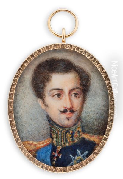 King Oscar I Oil Painting by Johan Way