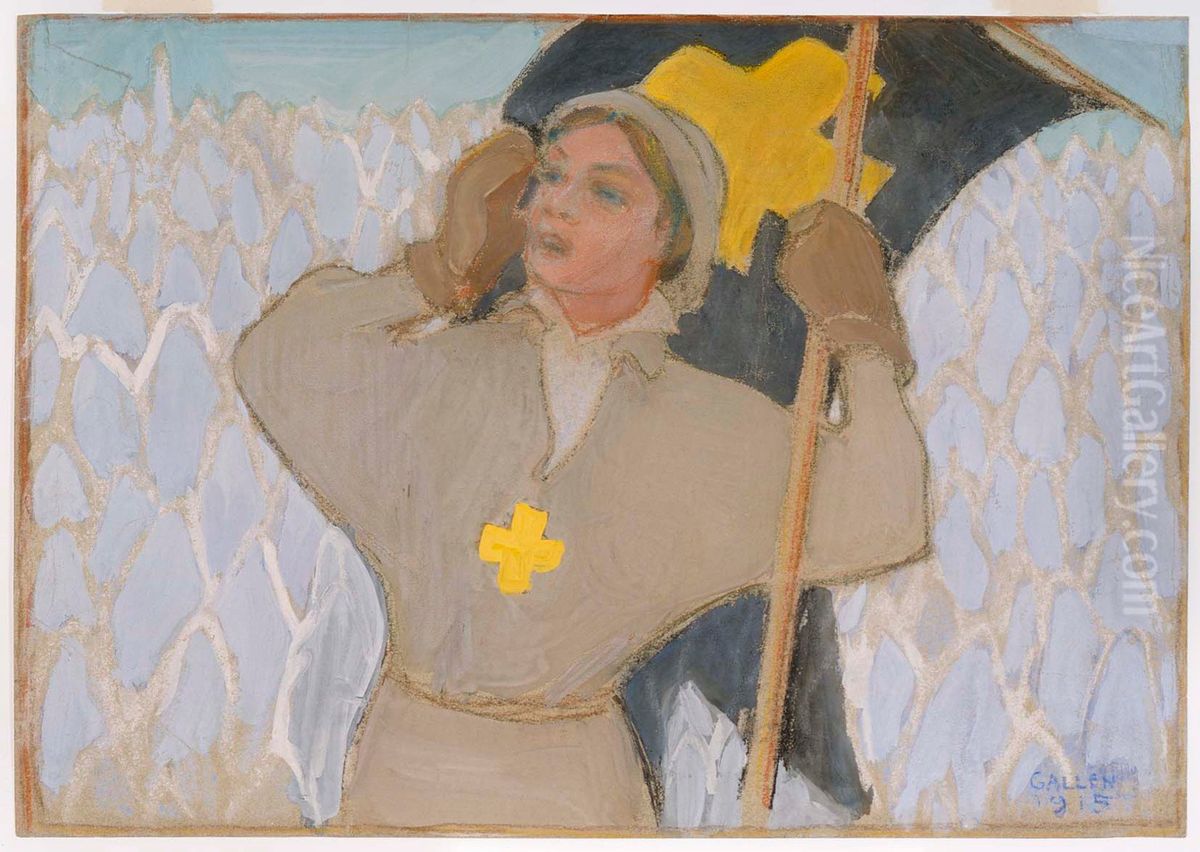 Fanbarare Oil Painting by Akseli Valdemar Gallen-Kallela
