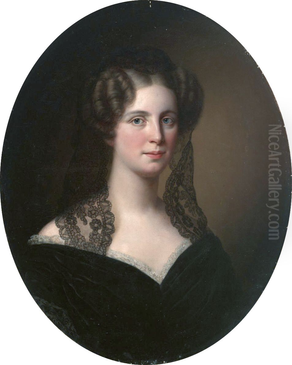 Maria Helena Rosina von Haartman Oil Painting by Carl Timoleon von Neff