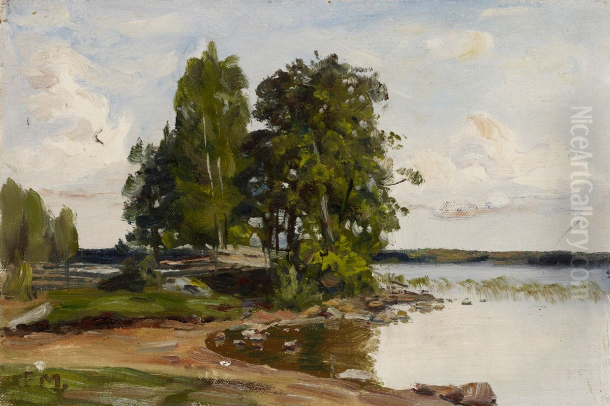 Strandlandskap fran Klemis Oil Painting by Elias Muukka
