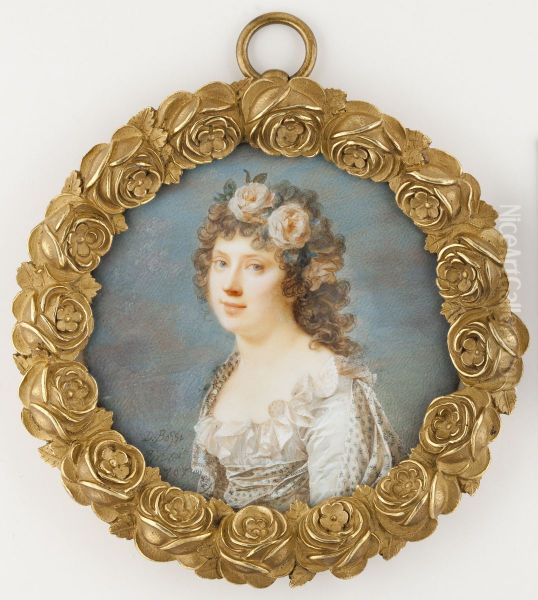 Young Woman with Garland of Flowers Oil Painting by Johann Dominik Bossi